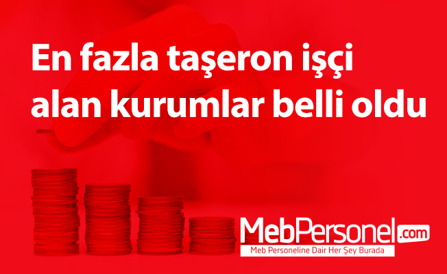 En fazla taşeron işçi alan kurumlar belli oldu