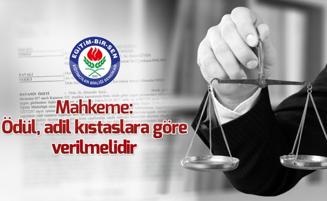 Mahkeme: Ödül, adil kıstaslara göre verilmelidir
