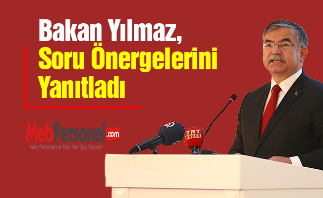 Bakan Yılmaz, Soru Önergelerini Yanıtladı