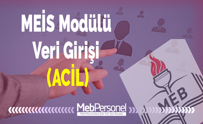 MEİS Modülü Veri Girişi (ACİL)