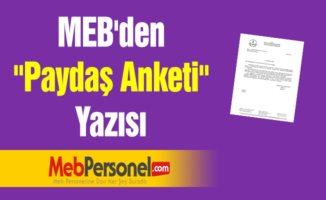 MEB'den ''Paydaş Anketi'' Yazısı