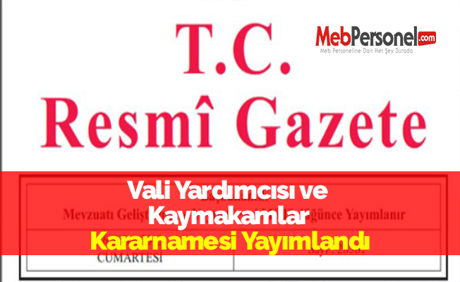 Vali Yardımcısı ve Kaymakamlar Kararnamesi Yayımlandı