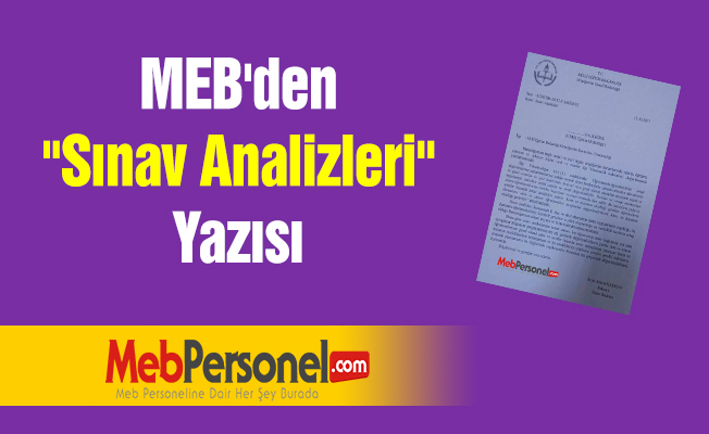 MEB'den ''Sınav Analizleri'' Yazısı