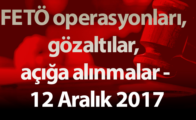 FETÖ operasyonları, gözaltılar, açığa alınmalar - 12 Aralık 2017