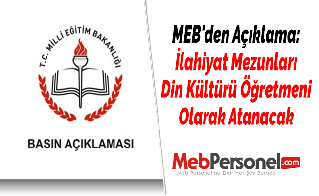 MEB'den Açıklama: İlahiyat Mezunları Din Kültürü Öğretmeni Olarak Atanacak