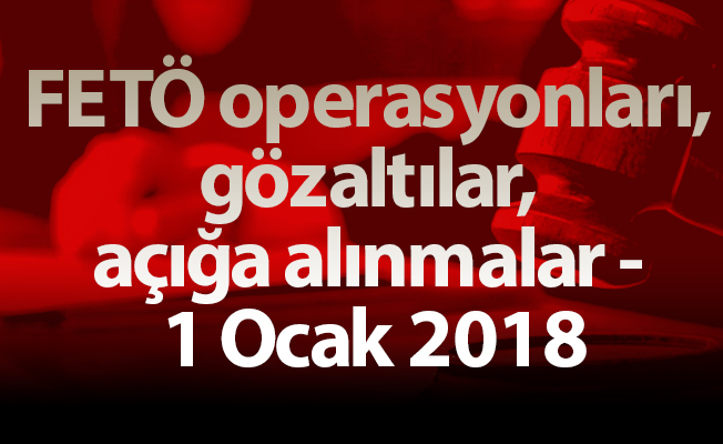 FETÖ operasyonları, gözaltılar, açığa alınmalar - 1 Ocak 2018