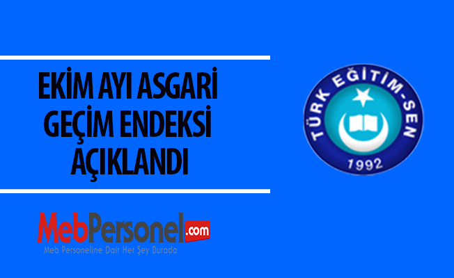 TÜRKİYE KAMU-SEN EKİM AYI ASGARİ GEÇİM ENDEKSİ AÇIKLANDI