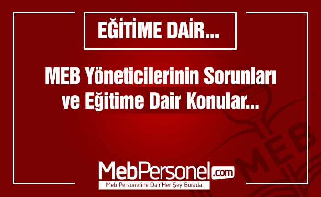 MEB Yöneticilerinin Sorunları
