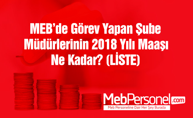 ŞUBE MÜDÜRLERİNİN 2018 YILI MAAŞI NE KADAR OLDU?