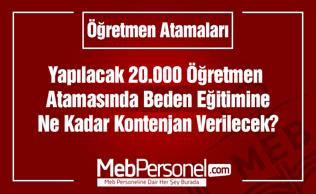 Beden Eğitimi Öğretmenliği Kontenjan Tahminleri - 2018 MEB