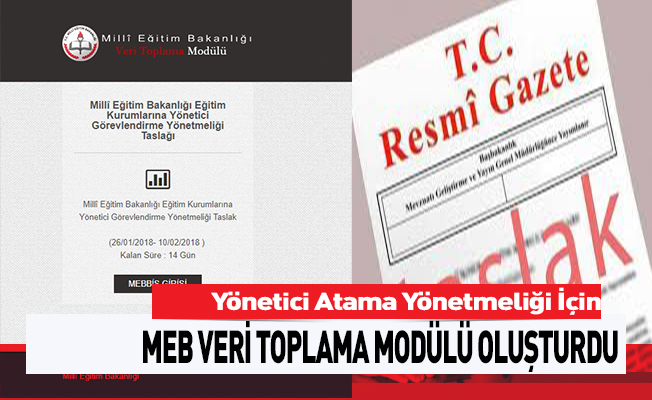 Yönetici Atama Yönetmeliği Taslağı Veri Toplama Modülü