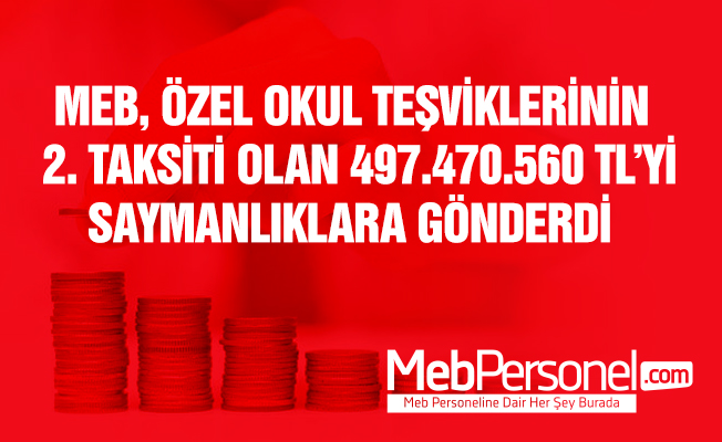 Özel okul teşviklerinde ikinci taksit ödemesi saymanlıklara gönderildi