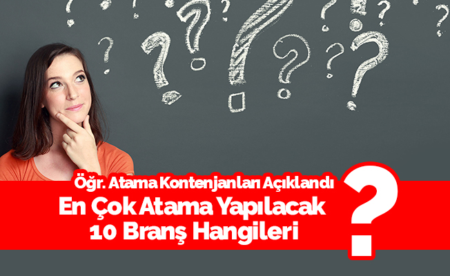 20.000 Atamada En Çok Kontenjan Verilen 10 Branş
