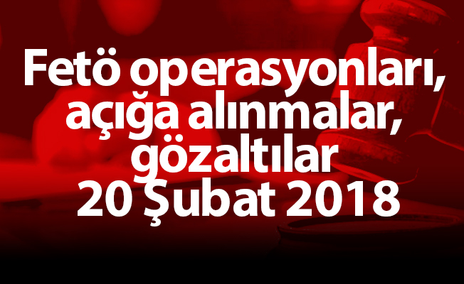 Fetö operasyonları, açığa alınmalar, gözaltılar 20 Şubat 2018