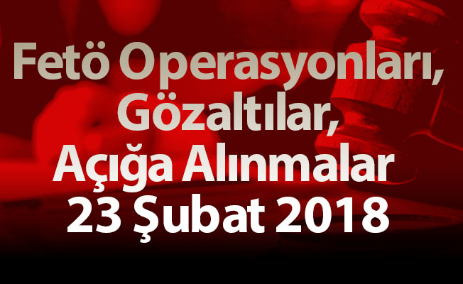 Fetö Operasyonları, Gözaltılar, Açığa Alınmalar 23 Şubat 2018