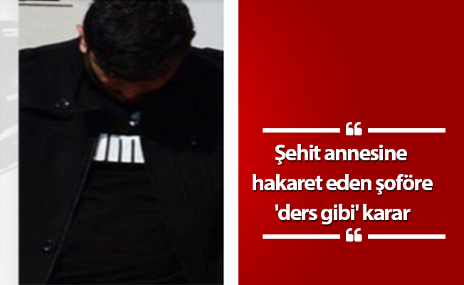 Şehit annesine hakaret eden şoföre 'ders gibi' karar