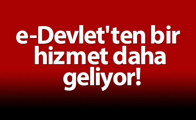 e-Devlet'ten bir hizmet daha geliyor!