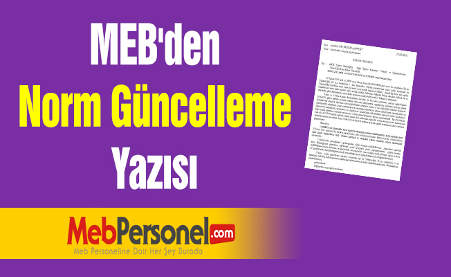 MEB'den ''Norm Güncelleme'' Yazısı