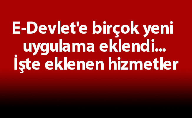 E-Devlet'e birçok yeni uygulama eklendi... İşte eklenen hizmetler