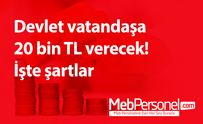 Devlet vatandaşa 20 bin TL verecek! İşte şartlar
