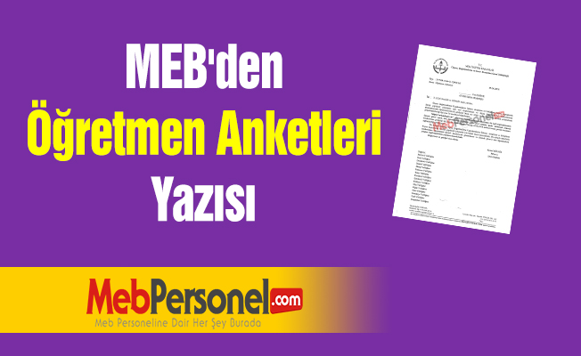MEB'den ''Öğretmen Anketleri'' Yazısı