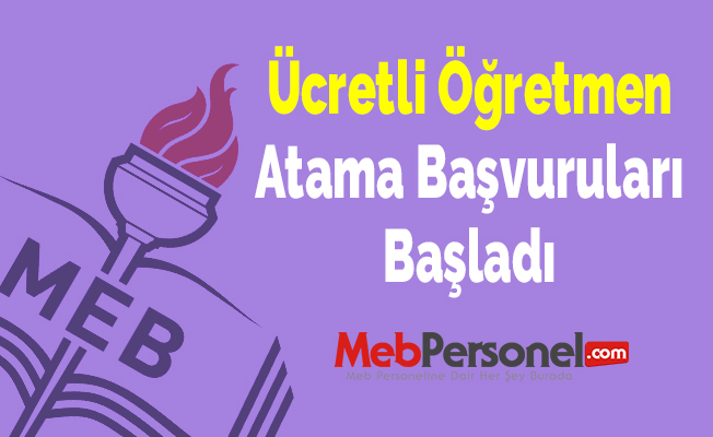 Ücretli Öğretmen Atama Başvuruları Başladı
