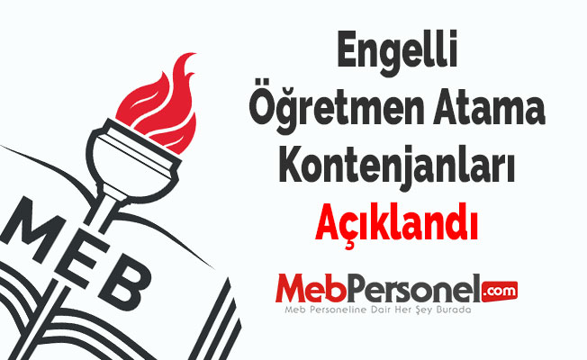 Engelli Öğretmen Atama Kontenjanları Açıklandı