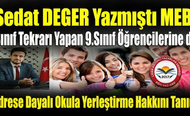 MEB Bu Lise Öğrencilerine De Hak Verdi