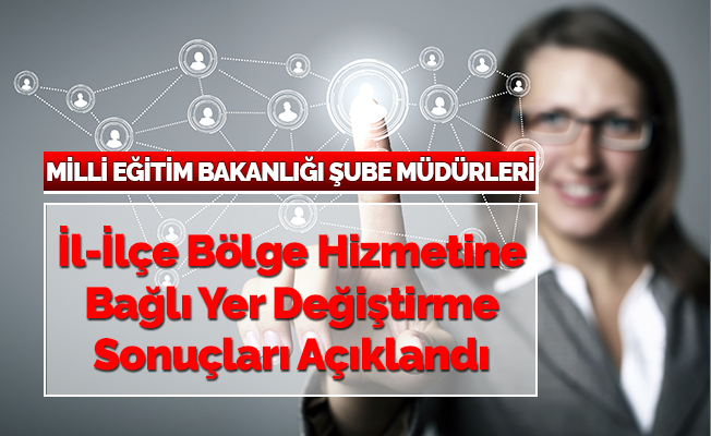 MEB İl-İlçe Şube Müdürlerinin Bölge Hizmetine Bağlı Yer Değiştirme Sonuçları