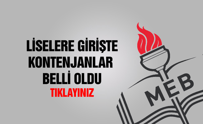 Liselere girişte kontenjanlar belli oldu