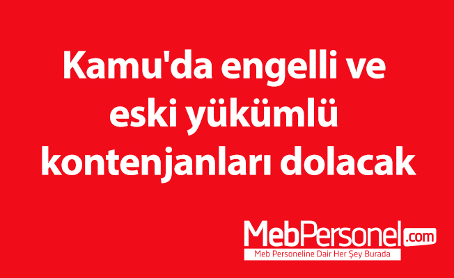 Kamu'da engelli ve eski yükümlü kontenjanları dolacak