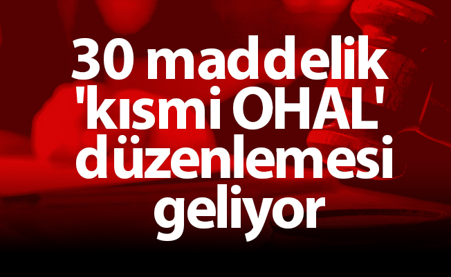 30 maddelik 'kısmi OHAL' düzenlemesi geliyor