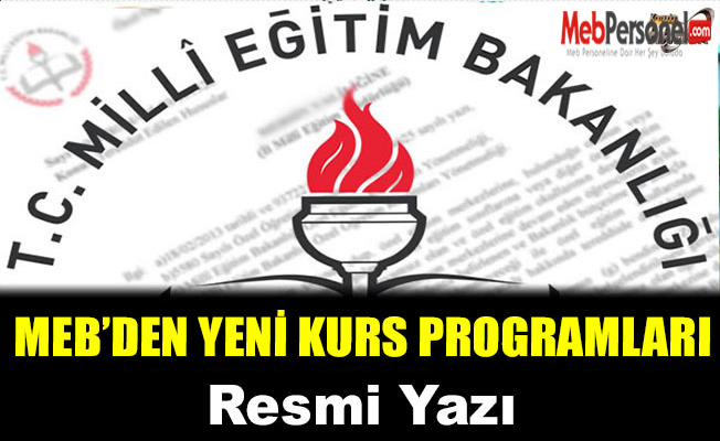 MEB'DEN YENİ KURS PROGRAMLARI