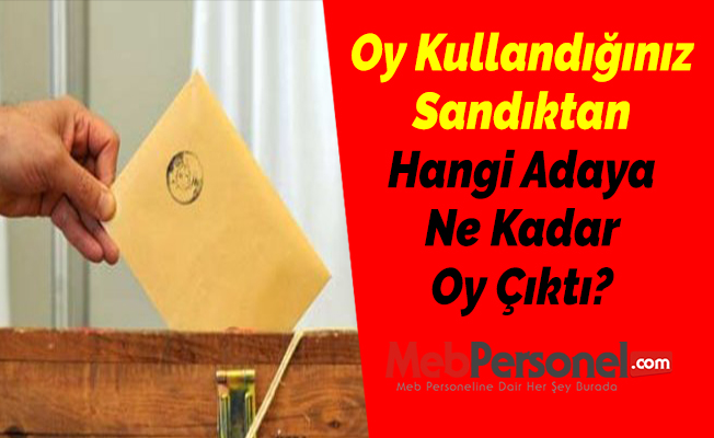 Oy Kullandığınız Sandıktan Hangi Adaya Ne Kadar Oy Çıktı?