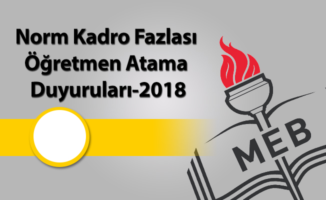 Norm Kadro Fazlası Öğretmen Atama Duyuruları-2018