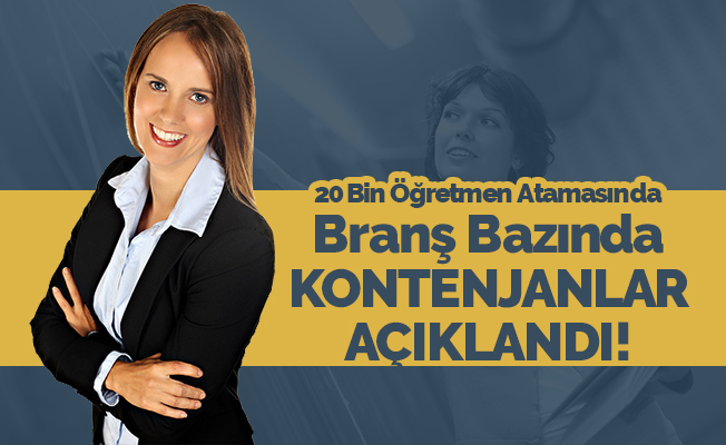 20 Bin Öğretmen Atamasında Branş Bazında Kontenjanlar