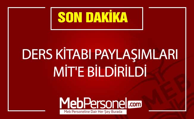Ders kitabı paylaşımları MİT'e bildirildi