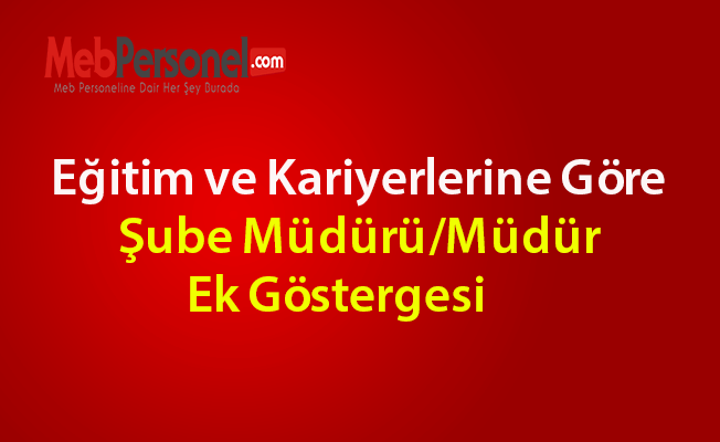 HER ŞUBE MÜDÜRÜNÜN EK GÖSTERGESİ AYNI DEĞİL