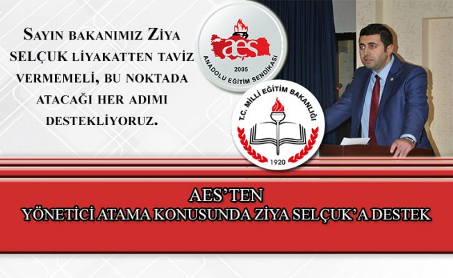 AES’TEN YÖNETİCİ ATAMA KONUSUNDA ZİYA SELÇUK’A DESTEK