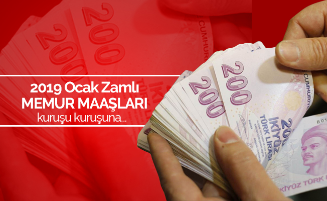 Ocak 2019'da Kuruşu Kuruşuna Memur Maaşları Zamlı Listesi