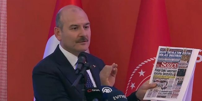Bakan Soylu'dan Sözcü Gazetesi'nin manşetine tepki