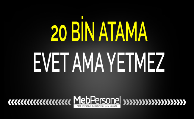 20 BİN ATAMA EVET AMA YETMEZ