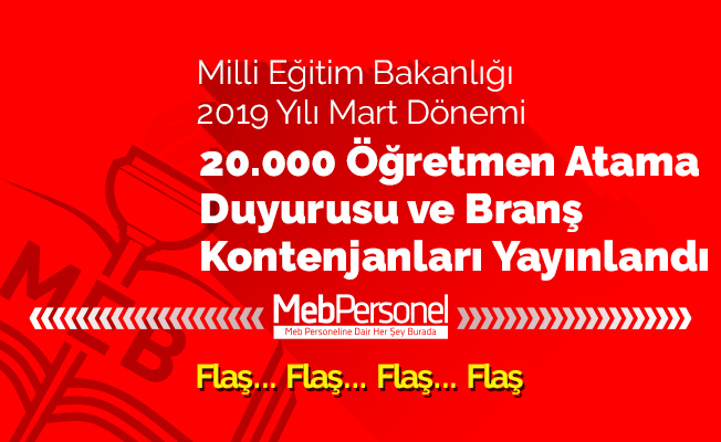 Ataması Yapılacak 20.000 Öğretmenin Branş Dağılımı Açıklandı