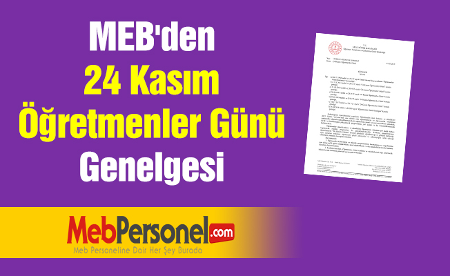 MEB'den ''24 Kasım Öğretmenler Günü'' Genelgesi