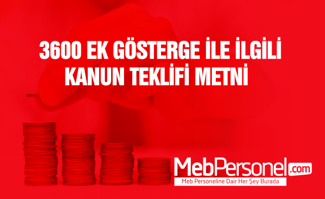3600 Ek Gösterge İle İlgili Kanun Teklifi