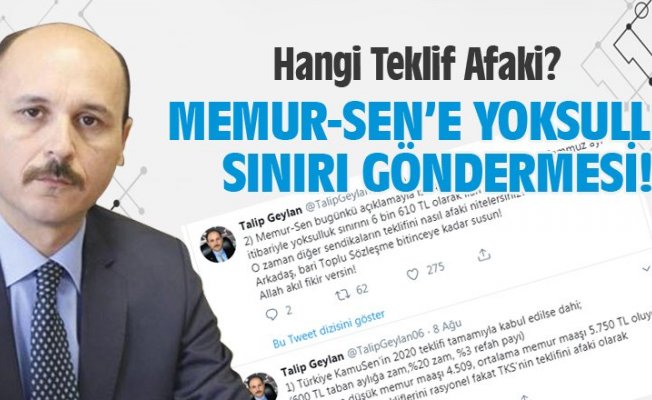 Memur-Sen'e Yoksulluk Sınırı Göndermesi