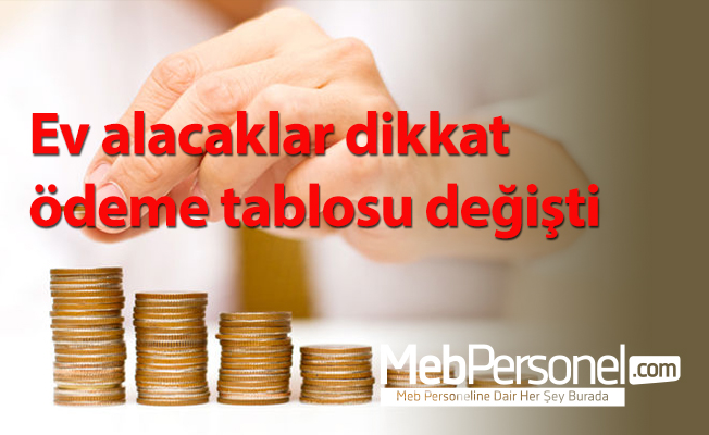 Ev alacaklar dikkat ödeme tablosu değişti