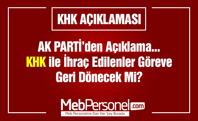 Ak Parti'li Bostancı: KHK'lılara af gündemde değil