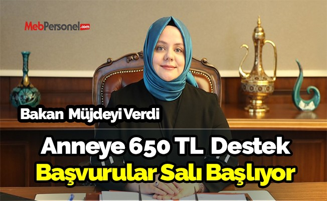 Bakan Müjdeyi Verdi , Anneye 650 TL Destek Başvurular Başlıyor