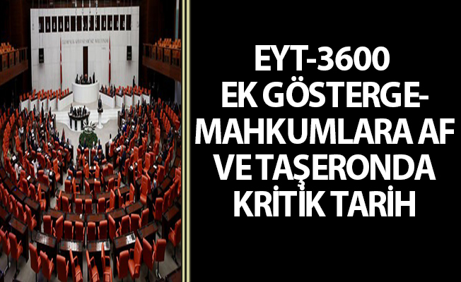 EYT-3600 EK GÖSTERGE-MAHKUMLARA AF VE TAŞERONDA KRİTİK TARİH